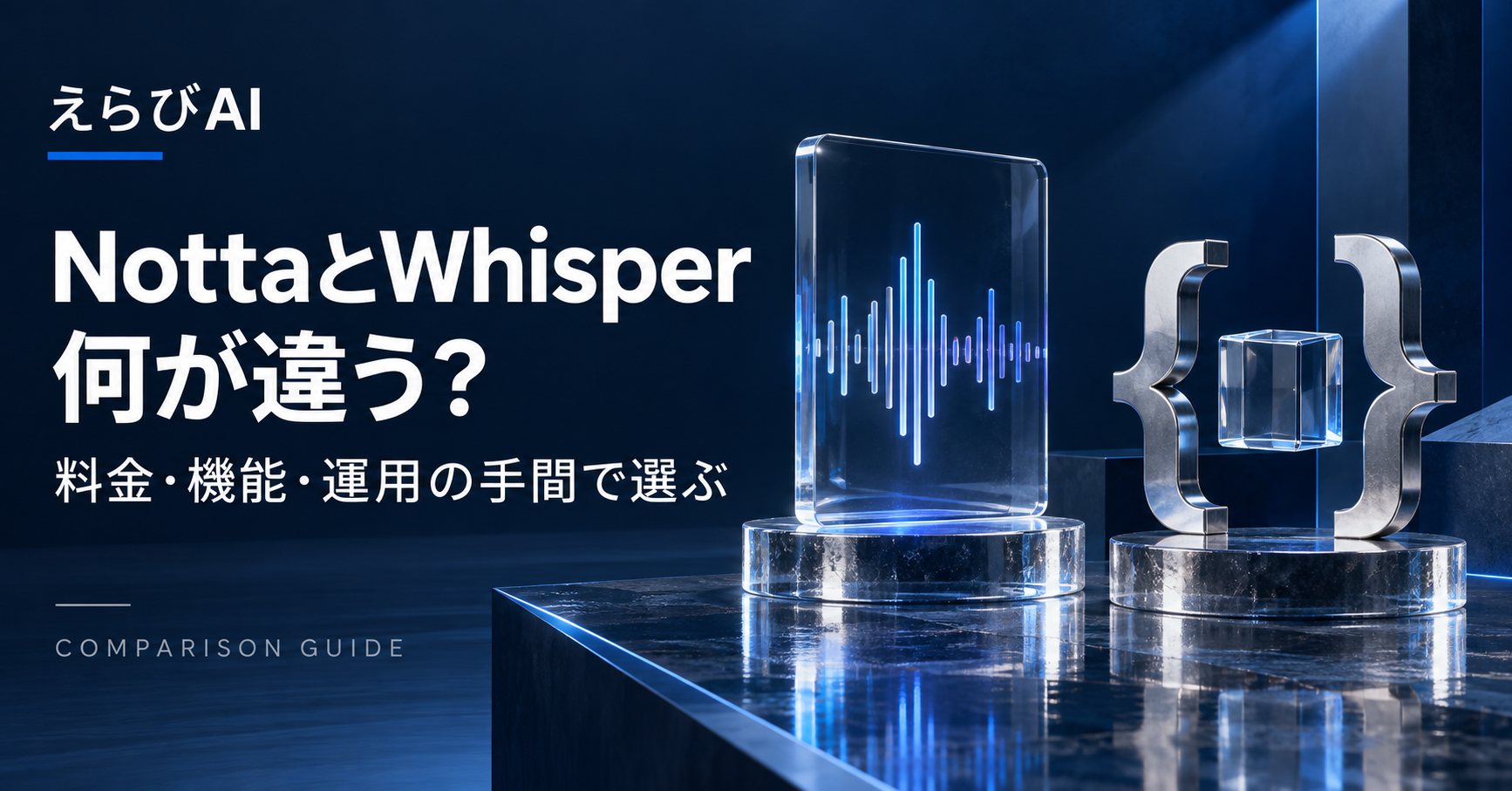 NottaとWhisperの違い：料金・機能・運用の手間で選ぶ｜えらびAI