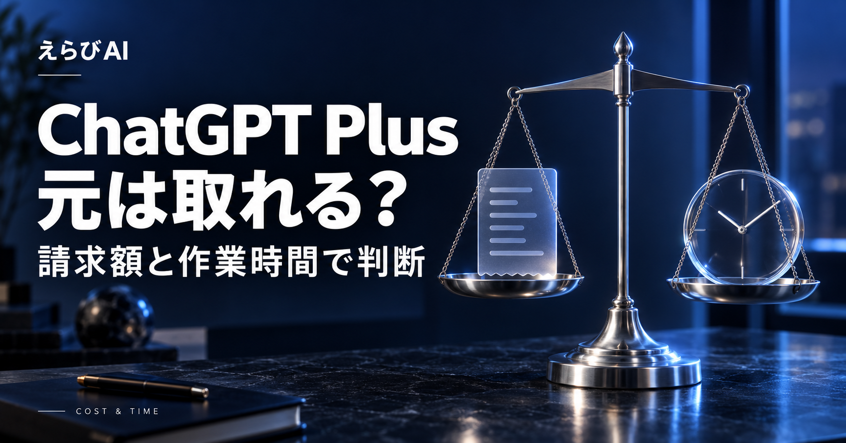 ChatGPT Plusは元が取れる？請求額と作業時間で判断｜えらびAI