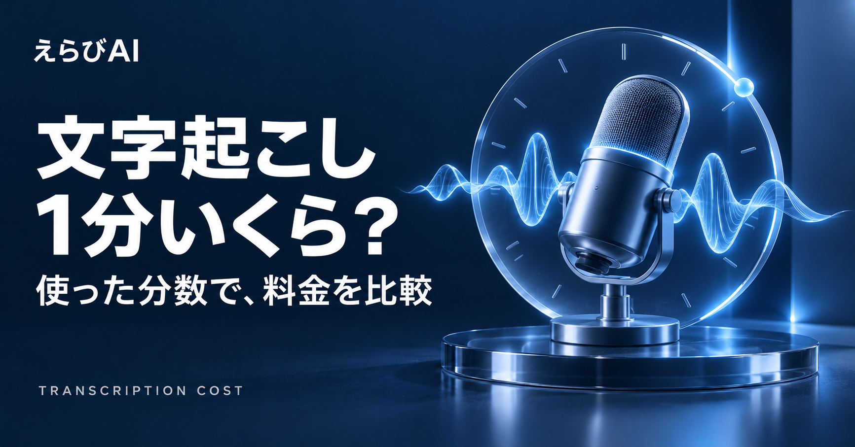 文字起こしは1分いくら？使った分数で料金を比較｜えらびAI